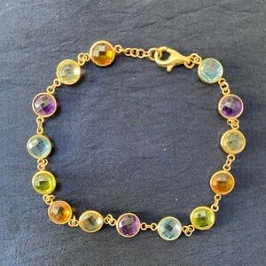 Effy 14K Yellow Gold Multi Semi Precious Bracelet!
New! 7” Long…